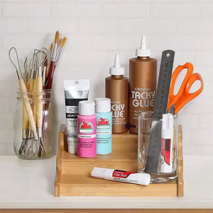 <b>Bamboo</b> Kitchen Storage Rack Three Tier Desktop Organizer For Spices And Food <b>Containers</b> Standing Type Rectangle Shape - Product Image 2