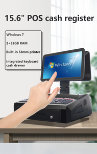 Terminal de caisse POS pliable à double écran 15,6 pouces, tout-en-un, avec clavier et tiroir-caisse - Product Image 2