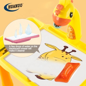 Mesa de estudio para niños, juguetes de dibujo, tablero de escritura con silla, conjunto de proyector de dibujo - Product Image 4