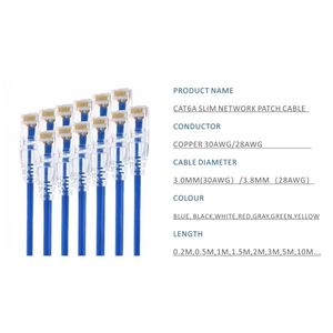 สายแพทช์คอร์ด Cat 6 แบบบาง Fluke Cat 6 UTP 28 AWG 32 AWG แบบบาง <span class=keywords><strong>1G</strong></span> สายอีเธอร์เน็ตแบบเส้นใยแก้วนำแสง Cat6A 10G UTP 28AWG สายเคเบิลเครือข่ายแบบบางพิเศษ - Product Image 2