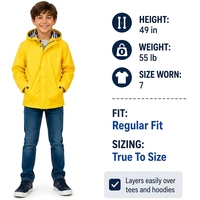 Veste de pluie imperméable à capuche pour enfants, légère, résistante aux intempéries, en PU recyclé, pliable pour les jeux en plein air par temps de pluie
