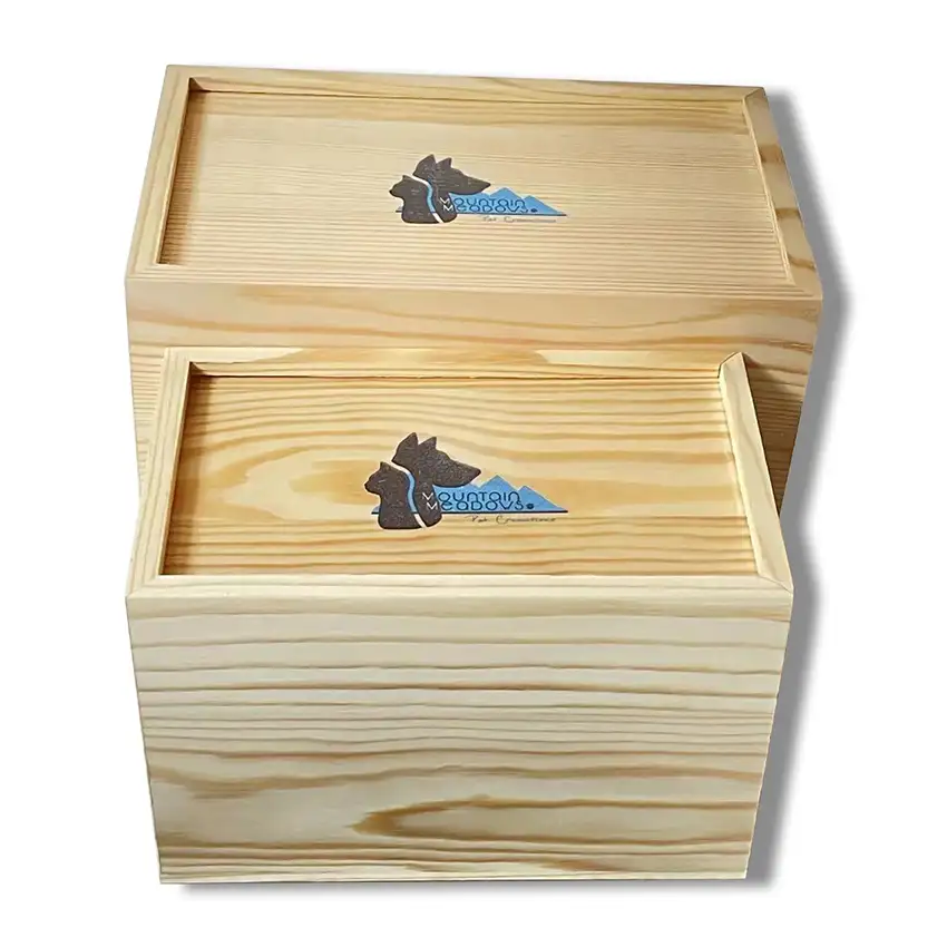 ยังไม่เสร็จไม้กล่อง Slid ด้านบนโลโก้ที่กำหนดเองกล่องไม้สำหรับของขวัญเลื่อนฝากล่องของขวัญไม้
