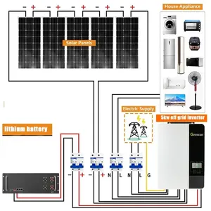 Sistemas de energía solar al mejor precio Growatt 3kw 5kw 10kw paquete de baterías para almacenamiento de energía en el hogar 2.4kwh sistema híbrido de panel solar para el hogar