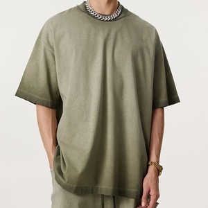 เสื้อยืดคอกลมโอเวอร์ไซส์ผ้าฝ้าย 100% แบบวินเทจ ย้อมสีเอซิด พิมพ์ลายได้ ขายส่ง รับผลิตแบบ OEM - Product Image 2