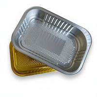 Barquettes en aluminium WB avec couvercles, robustes, dorées, jetables, résistantes au four, pour cuisson et plats à emporter