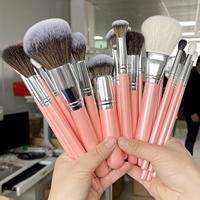 OEM 26 pièces, pinceaux de maquillage professionnels de haute qualité, aspect luxueux, multifonctionnels, pour le visage, en bois rose, marque privée