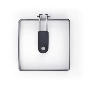 Edelstahl Lebensmittel qualität Quadratische Form Antihaft-Ei-Kochring Eierform mit Silikon griff zum Frühstück - Product Image 3