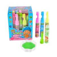 Bonbons liquides pour brosse à dents aigre-douce Dentifrice amusant Confiture liquide aromatisée aux fruits Bonbons en forme de brosse à dents de dessin animé
