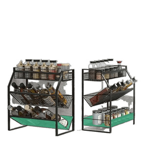 Étagère de rangement multifonctionnelle pour épices et condiments, à poser sur le comptoir ou à fixer au mur, article ménager imperméable. - Product Image 5
