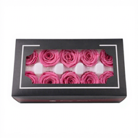 Lot de 10 têtes de roses éternelles éco-responsables, grade B, 4 cm, rose vif, pour remise de diplôme et Pâques