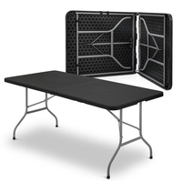 Table et chaises pliantes en plastique 6 pieds/8 pieds, table pliante robuste en HDPE, capacité de charge de 80 kg, pour le team building et les expositions