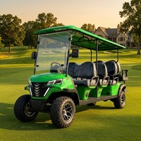 Carrito de Golf Eléctrico de 8 Plazas (6+2 Pasajeros), Motor de CA de 4.0kW, Batería de 60V 100A, Homologado para Circular por la Calle, para Hoteles y Resorts