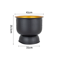 Seau à glace noir champagne en métal, double paroi, acier inoxydable martelé, pour bar, fête, mariage, banquet, barbecue en plein air