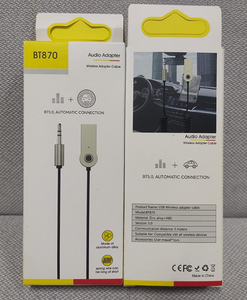 Adaptador auxiliar <span class=keywords><strong>Bluetooth</strong></span> 5,0, Kits de receptor <span class=keywords><strong>Bluetooth</strong></span> inalámbrico para coche, de 3,5mm a conector <span class=keywords><strong>USB</strong></span>, micrófono de música, altavoz con Cable de Audio de resorte manos libres - Product Image 6