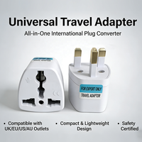 Adaptor Colokan Standar Inggris, Konverter Daya, Adaptor Stopkontak Perjalanan, Soket Universal Inggris, Soket Dinding Tembaga, Konversi untuk Wisata