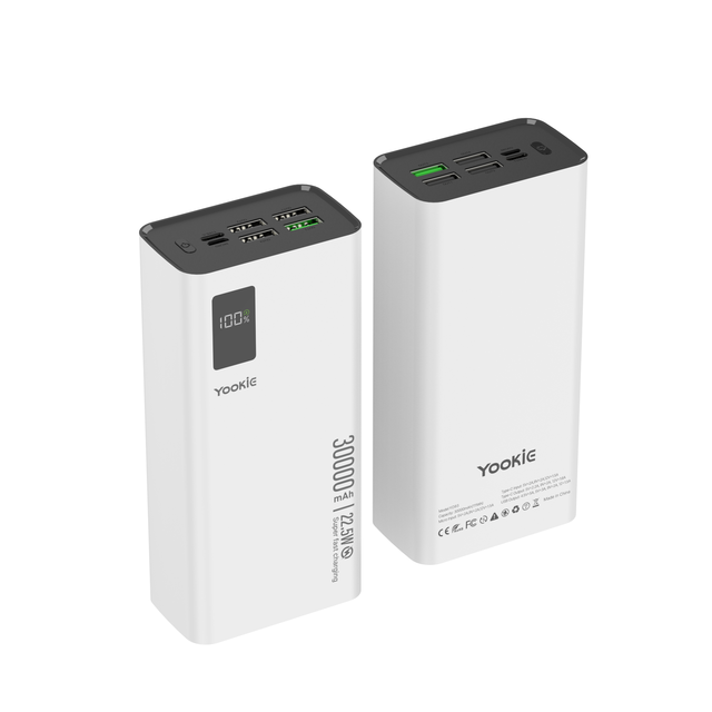 YO93 30,000mAh Fast-Charging Power Bank with Dual Device Charging Support V0 Grade PC+ABS LI-Polymer Battery & Power Station