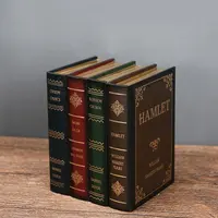 דקורטיבי עץ עתיק ספר עץ ספר תיבת אחסון
