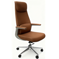 Chaise de bureau de direction moderne et élégante en cuir PU de haute qualité, base en aluminium, hauteur réglable, dossier à motif diamant.