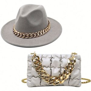 Nouvelle conception personnalisée d'ensemble chapeau Fedora et sac à main pour femmes pour l'hiver - Product Image 6