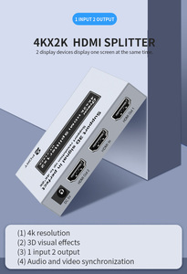 DTECH haute définition 4K HDMI splitter 1x2 1080P @ 60Hz 4K x 2K @ 30Hz <span class=keywords><strong>DTS</strong></span>/DOLBY-<span class=keywords><strong>AC3</strong></span>/DSD/<span class=keywords><strong>HD</strong></span>(HBR) vidéo audio splitter - Product Image 2