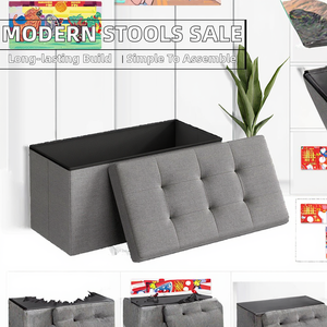 Hot Seller Custom Modern Wholesale <b>Stools</b> Ottomans Bedroom Furniture Living Room Storage Fabric <b>Sofa</b> Bench Stackable Warehouse - Product Image 2