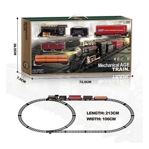 Classic small train toy model intelligent electric light music smoking rail car simulation steam small train children's rail car