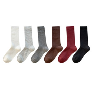 Women Mid Calf <b>Socks</b> Cotton Solid Color Sweat Absorbent Slouch <b>Socks</b> For Spring Autumn Casual Wear - Product Image 5