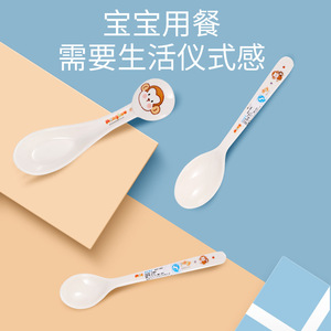 Wuhe A5 Food Grade Melamine Spoon Monkey Pattern Child Tableware Drop Resistant Healthy Design 1-2 Years - Product Image 3