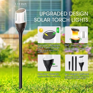 Luces Solares con Llama Parpadeante, Lámpara LED para Jardín, Luces Decorativas Impermeables para Exteriores, para Hogar, Patio, Calle, Camino - Product Image 5