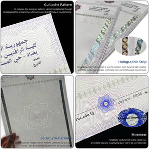 Custom Logo Security Watermark Paper Transcript Document University College Diploma Certificate With Guillochieren And Microtext - Product Image 3