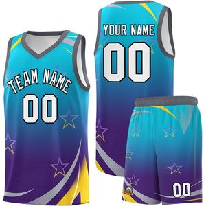 Conjunto de Uniforme de Baloncesto Personalizado Unisex para Adultos, Cuello en V, Sublimado, Absorbente de Humedad, Impresión de Nombre, Número y Logotipo del Equipo - Product Image 1