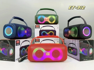 Et312 RGB Đảng Loa đôi sừng <span class=keywords><strong>mini</strong></span> ngoài trời Loa di động Hộp loa có thể sạc lại loa với đèn Màu DJ âm thanh - Product Image 2
