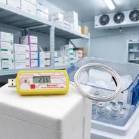 Registrador de Datos de Temperatura con Hielo Seco Reutilizable, Puerto USB, Pantalla, Sonda Externa, Material ABS, Modelo PDF-L para Uso Médico