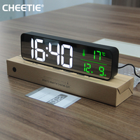 Horloge de bureau LED à gradation automatique, horloge murale électronique, capteur de lumière intelligent, horloge numérique pour bureau, maison, salle de bain, extérieur