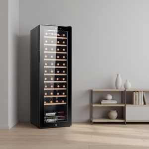 Enfriador de <span class=keywords><strong>Vino</strong></span> Inteligente de Acero Inoxidable de 138L con Capacidad para 48 Botellas, Refrigerador de Bebidas con Temperatura Constante - Product Image 3