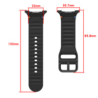 Compatible avec la montre Watch 8, bracelet en silicone gel à languettes plates, 20 mm/22 mm, boucle à ardillon, plusieurs couleurs, nouveau modèle