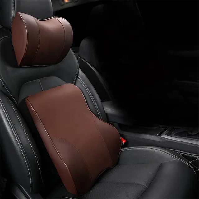 Memory Foam Material Comfortable And Breathable Two Piece Set Of Automobile Headrest Lumbar Support