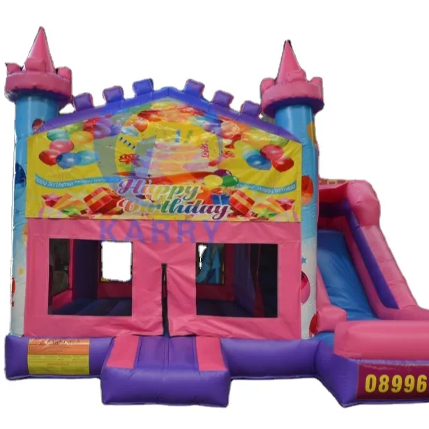 Amazing Hot Sell 0.55mm PVC 5*5m inflatable jumping castle with slide, baby jumping bounce houses