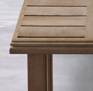 Table et chaises de salle à manger en bois pour patio d'hôtel de luxe, table extérieure en bois massif sur mesure pour villa, ensemble de salle à manger en teck pour bord de piscine - Product Image 3