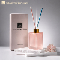 Bouteille diffuseur de parfum vide en verre dépoli triangulaire de 100 ml avec bouchon à vis, dégradé de couleurs, capuchon métallique, logo personnalisé, pour parfum d'ambiance