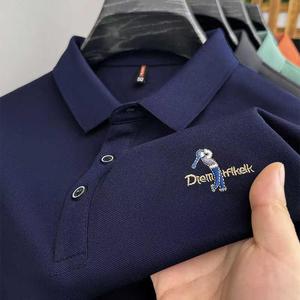 <span class=keywords><strong>Camiseta</strong></span> Polo de Verano para Hombre, Estilo Casual y de Negocios, Color Sólido, con Solapa Bordada, Nueva Moda, Manga Corta - Product Image 5