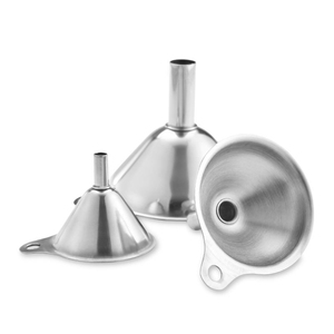 ชุดกรวยสแตนเลส3อันพร้อมที่กรองสำหรับบ้านและห้องครัวกรวยน้ำมันในครัวทำจากโลหะกรวยไวน์ - Product Image 5