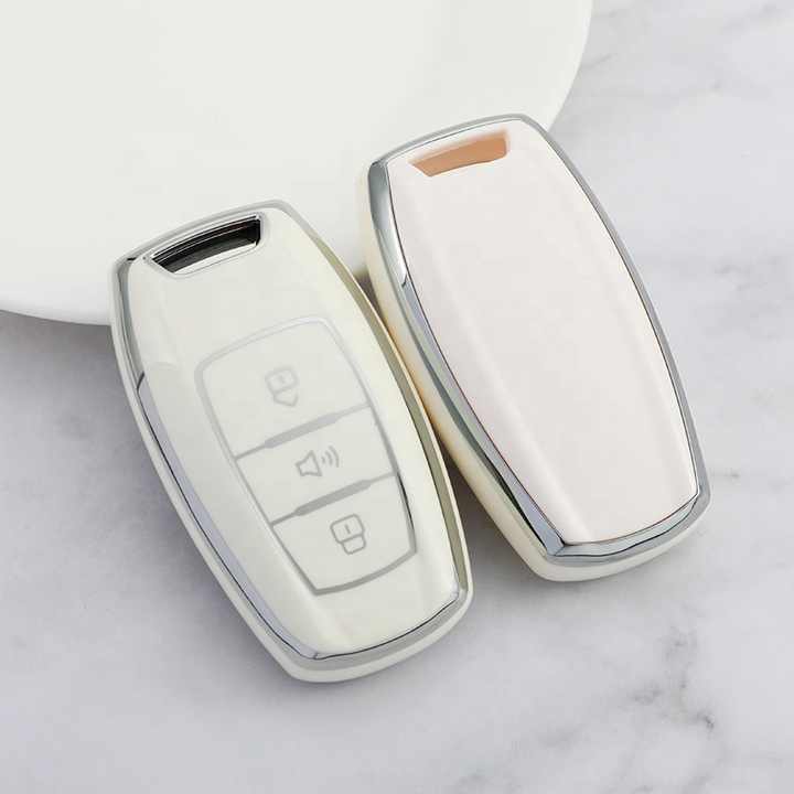 High Quality Car Accessories New Design Silver Edge TPU Car Key Cover for Great Wall New Haval Jolion 4A Chip Car Protector