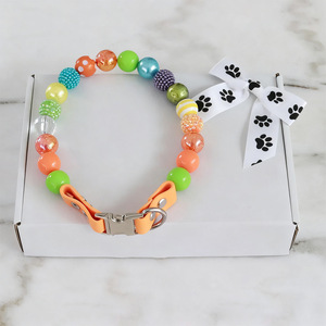 Yile <b>Pets</b> Beaded Dog <b>Collar</b> Waterproof Fashion <b>Pet</b> <b>Collar</b> For Outdoor Use - Product Image 2