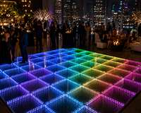 Panneaux de sol LED 3D pour piste de danse, miroir infini magnétique, dalles LED pour piste de danse 50x50cm 60x60cm pour mariage, événement, fête, club