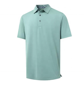 Polo pour homme, chemise décontractée à manches courtes pour homme, en coton pur, matière en soie glacée, respirante, séchage rapide - Product Image 5