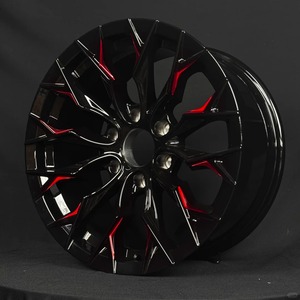 Rines de Aleación de Aluminio Forjado de Alta Calidad Personalizados para Autos Deportivos y Camionetas, Tamaños de 15 a 30 Pulgadas, Color Negro y Rojo - Product Image 3