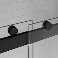 Support de porte de douche coulissante pour hôtel moderne, en aluminium brossé et verre trempé de 10 mm, transparent/opaque, facile à installer