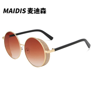 Maidis Round Metal Sunglasses UV400 Unisex Street Style - Product Image 4