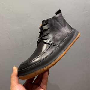 Fall and Winter Men's Retro Leather <b>Boots</b> Fashionable New Style Brown Straps Flat Bottom Comfortable Casual <b>Boots</b> - Product Image 4